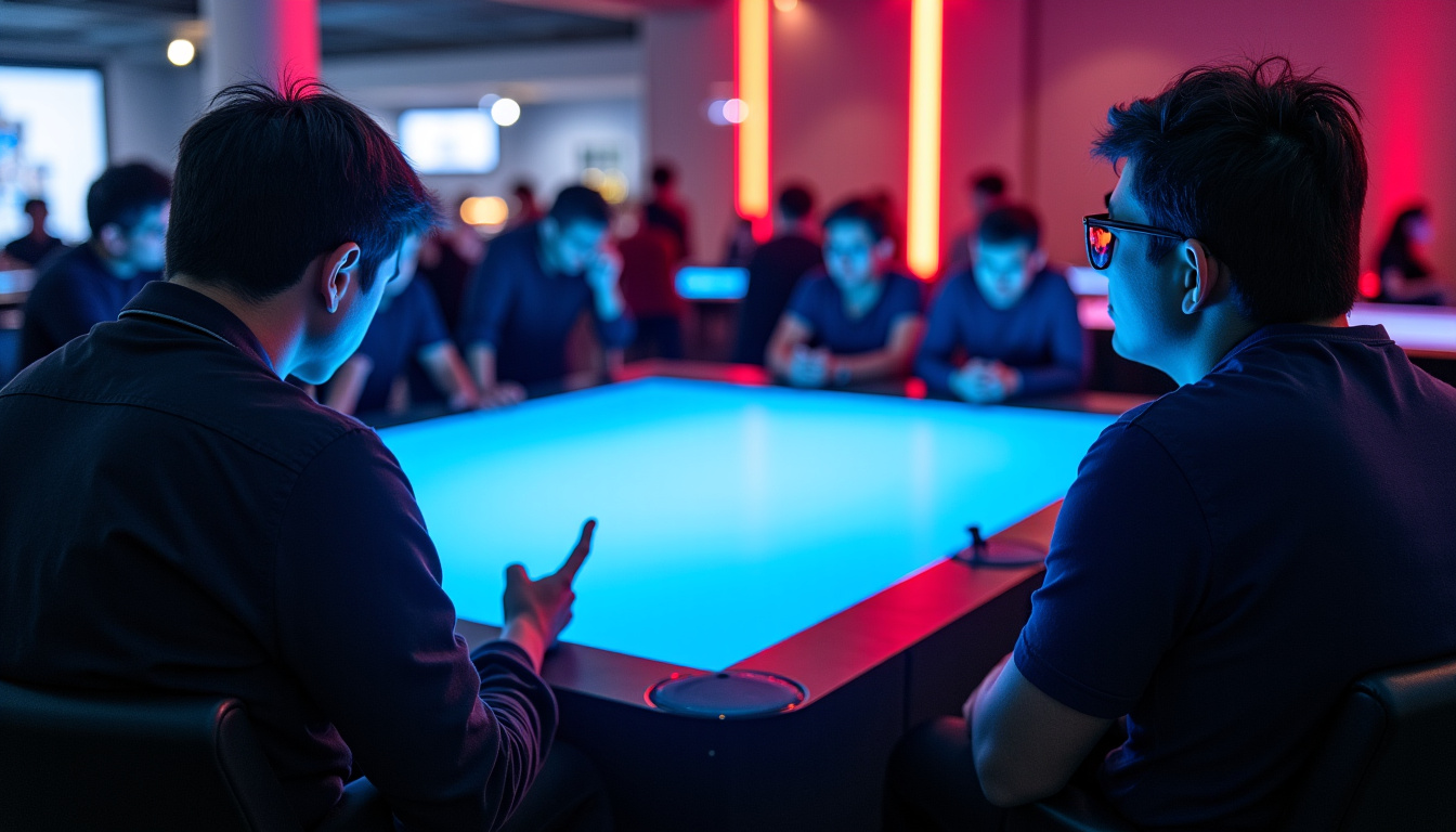 Joueurs participant à un événement secondaire du TFT Macao Open, en train de jouer en mode 4c4 avec écrans partagés et ambiance conviviale