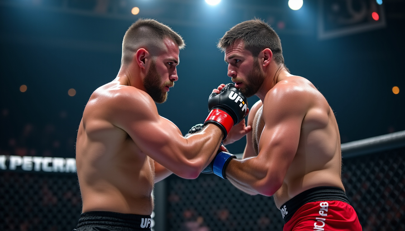 Action intense entre deux lutteurs lors d