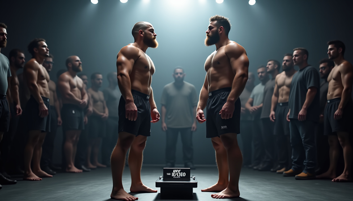 Moments tendus lors de la pesée officielle entre Dricus du Plessis et Khamzat Chimaev avant UFC 319