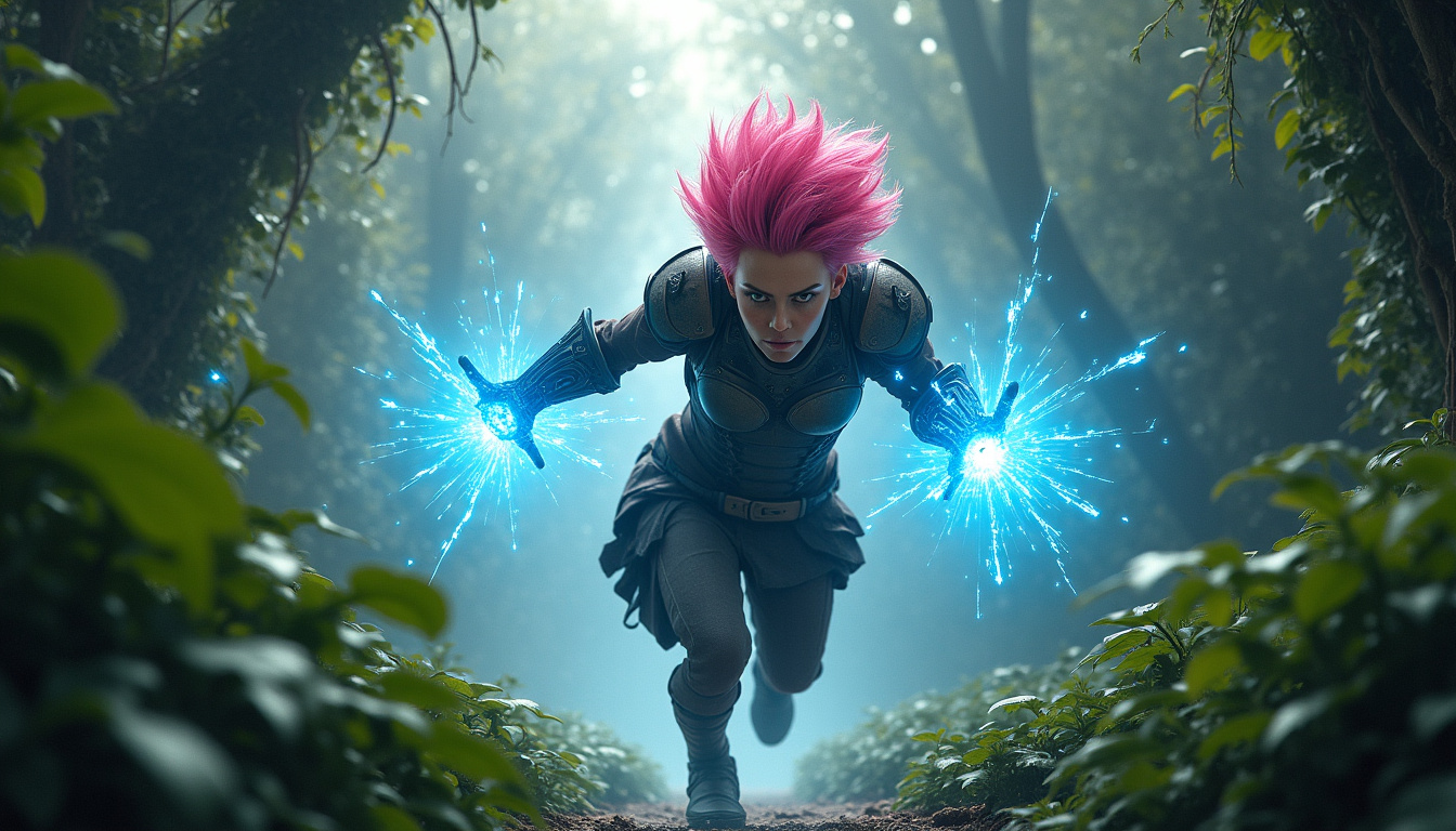 Vi en train de nettoyer la jungle avec ses gantelets Hextech, illustrant ses mécaniques de clear rapide