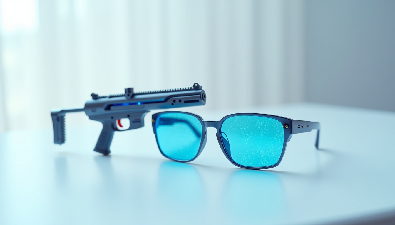 Composition des objets centraux de Caitlyn: Lunettes Hextech C44, Lame d