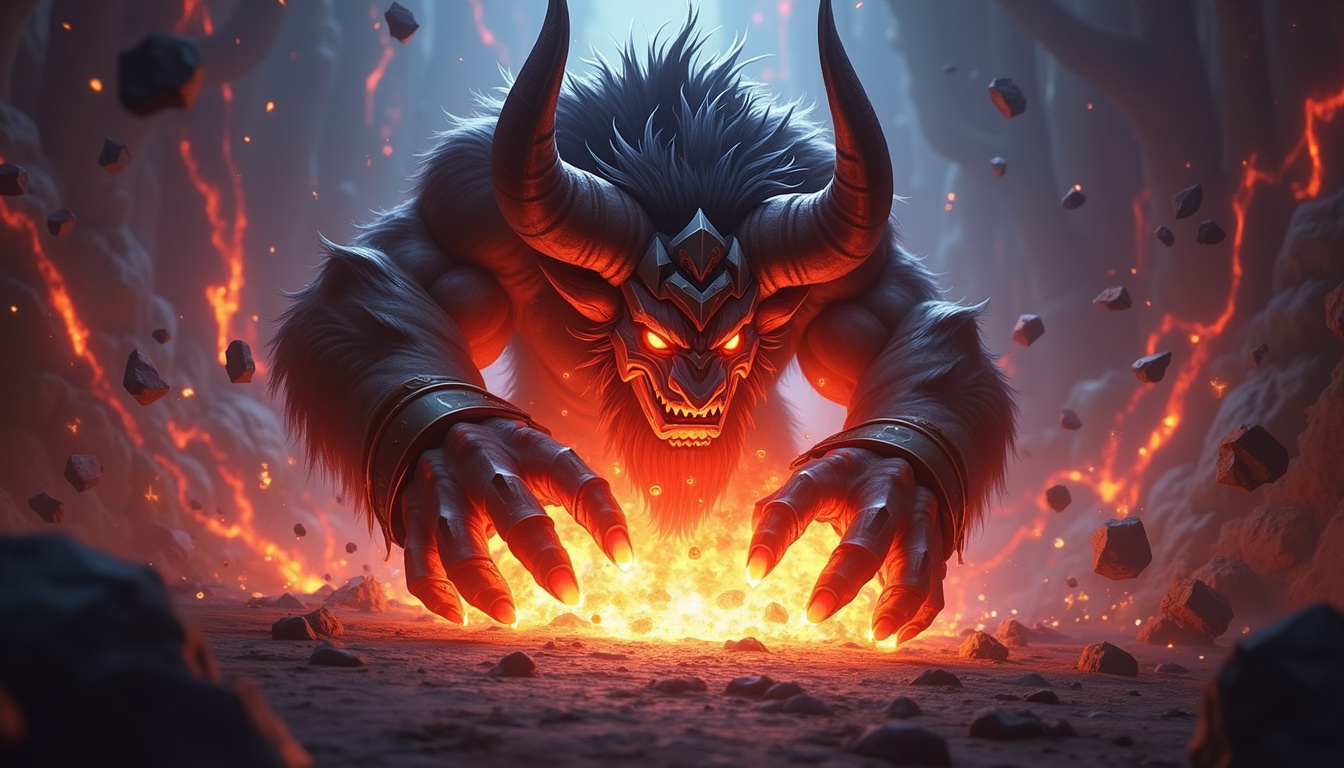 Ornn avec le runage Poigne de l'immortel, Démolition et Fontaine de vie durant une partie compétitive