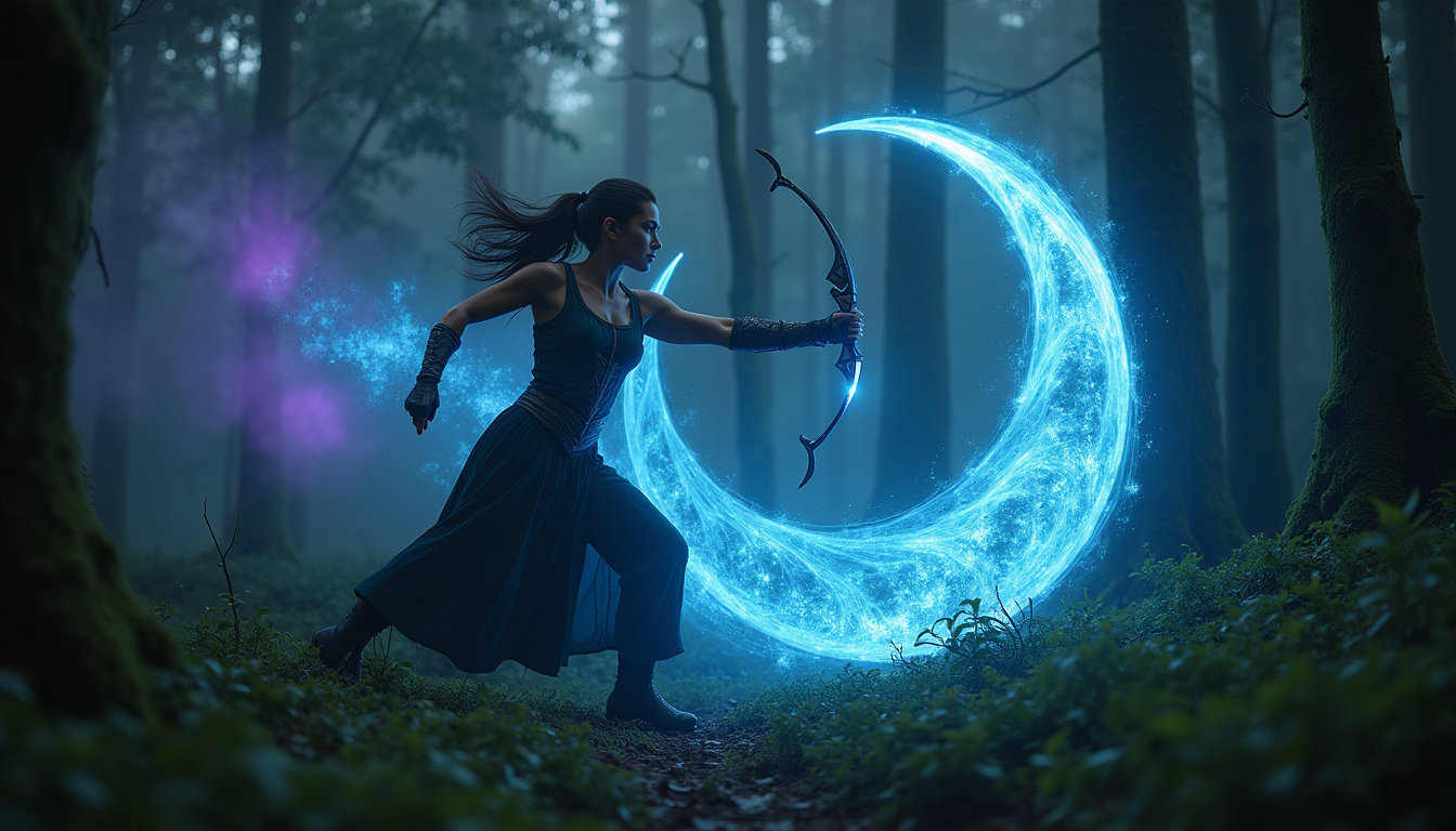 Diana en train de clear un camp de jungle avec sa compétence Q Croissant lunaire
