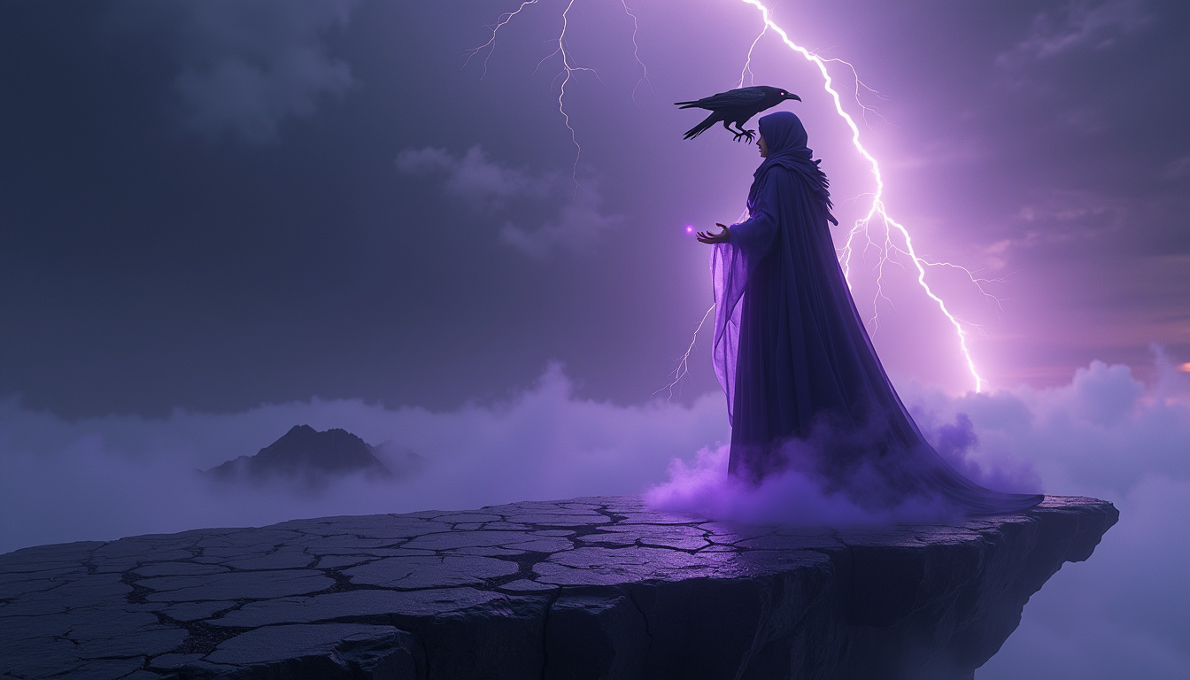 Portrait de Vex, championne de League of Legends aux pouvoirs sombres et au corbeau mystérieux